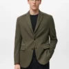 Blazer slim structuré en coton