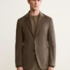 Blazer slim structuré en coton
