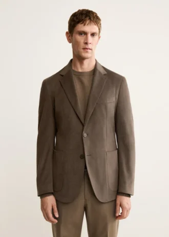 Blazer slim structuré en coton