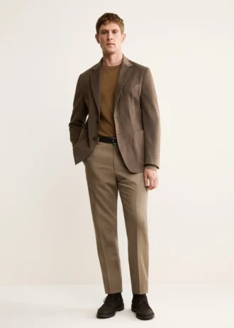 Blazer slim structuré en coton
