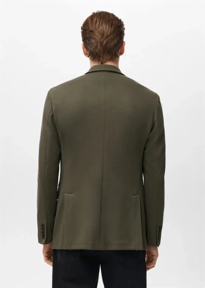 Blazer slim structuré en coton