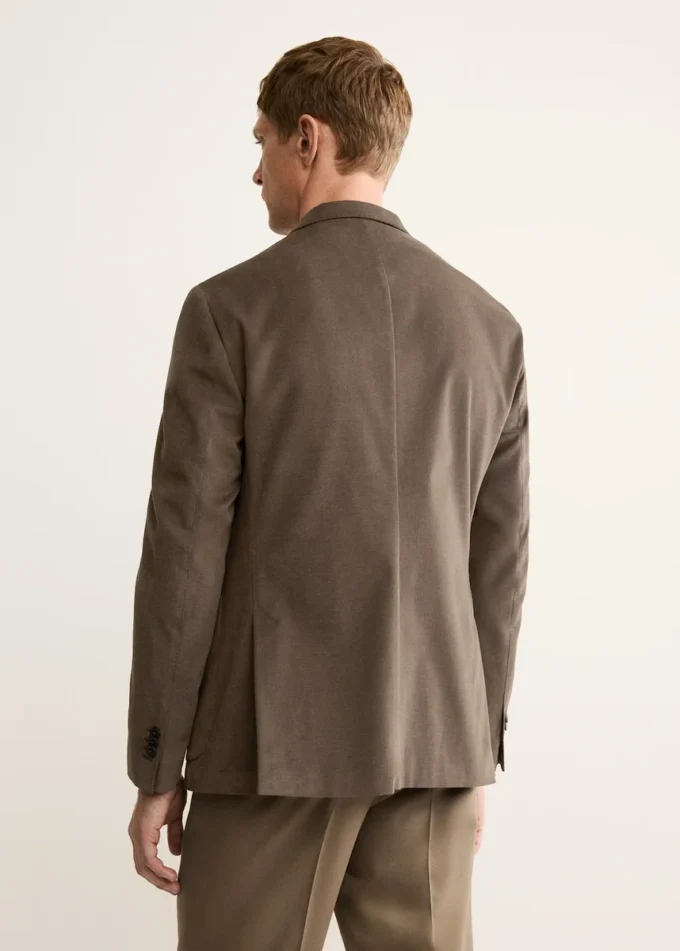 Blazer slim structuré en coton