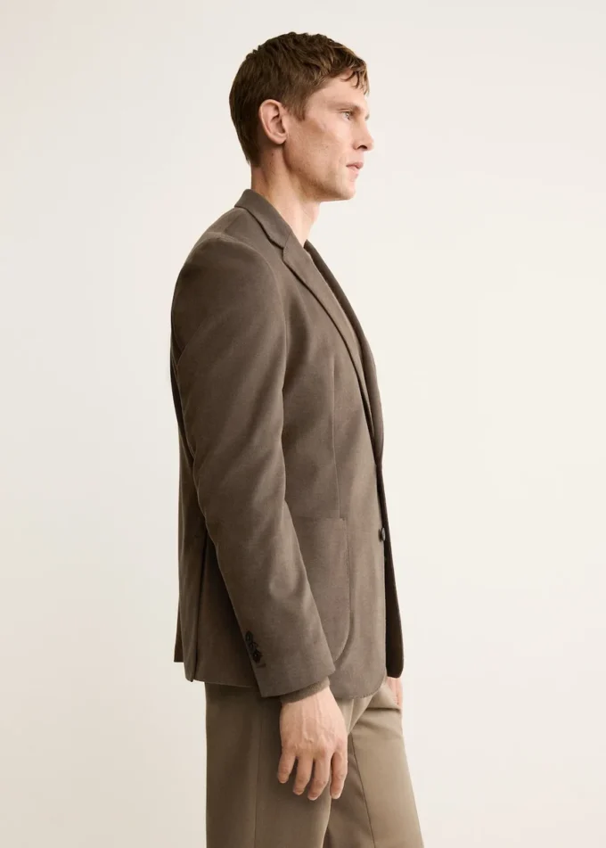 Blazer slim structuré en coton