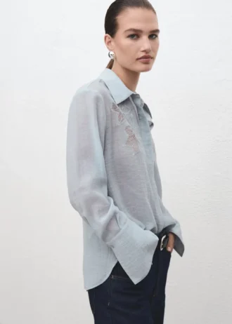 Blouse brodée en lyocell