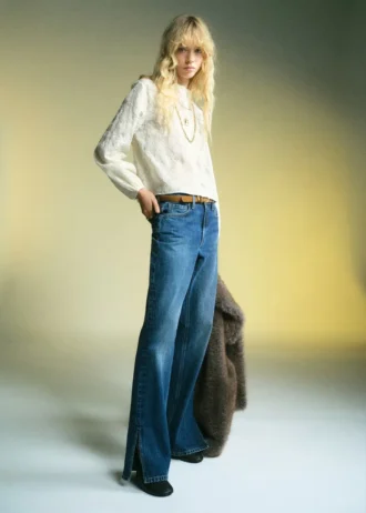 Blouse brodée en lyocell