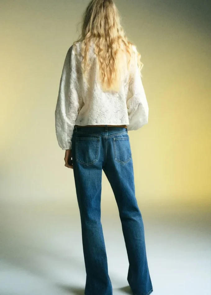 Blouse brodée en lyocell