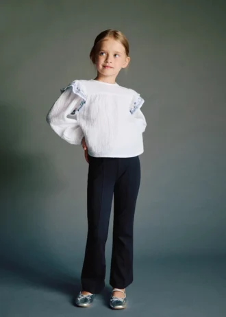 Blouse brodée à volants