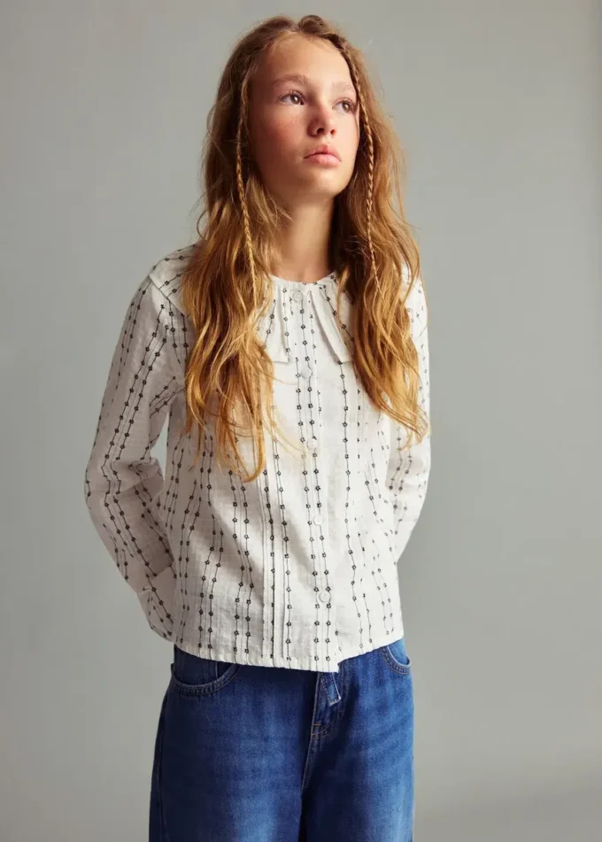 Blouse à col babydoll