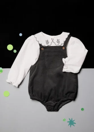 Blouse à col babydoll brodé