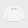 Blouse à col babydoll brodé