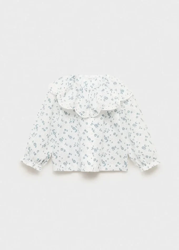 Blouse à col babydoll brodé