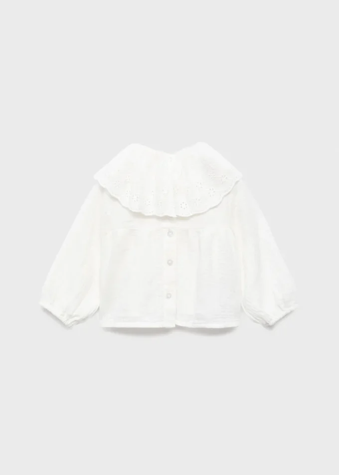 Blouse à col babydoll brodé