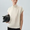 Blouse à col roulé 100 % satin de soie