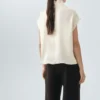 Blouse à col roulé 100 % satin de soie