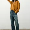 Blouse croisée en satin