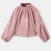 Blouse en coton avec broderies florales Blouse en coton avec broderies florales