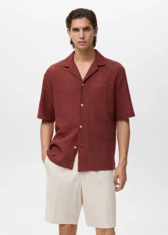 Blouse en coton avec détails en dentelle