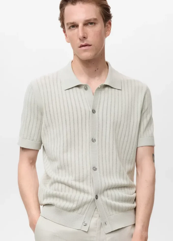 Blouse en coton avec détails en dentelle