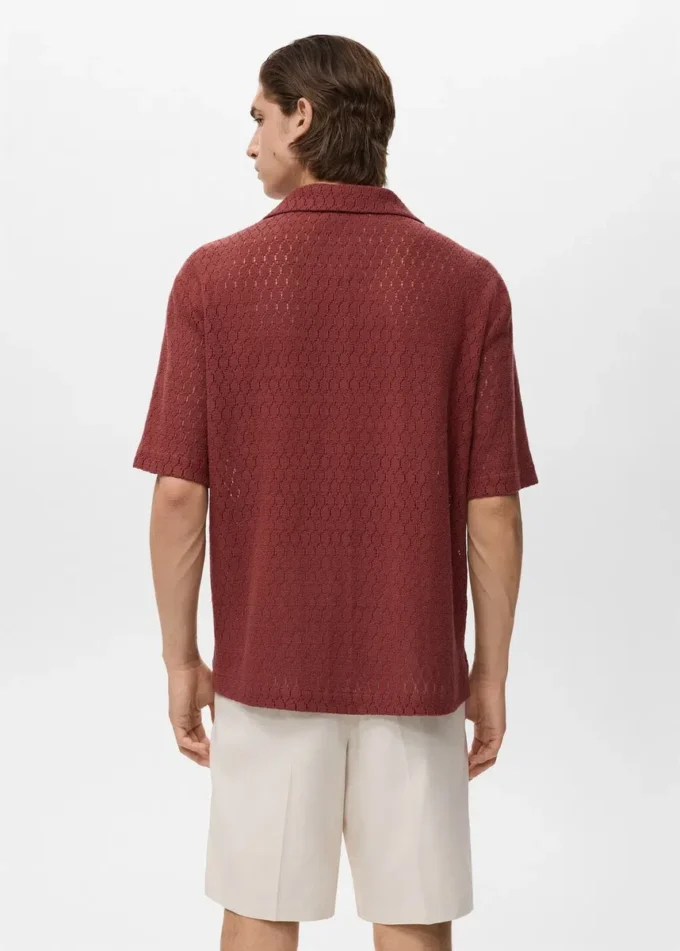 Blouse en coton avec détails en dentelle