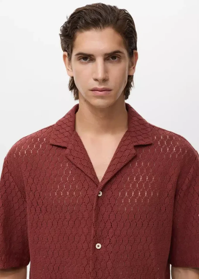 Blouse en coton avec détails en dentelle