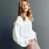 Blouse en coton brodé