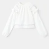 Blouse en coton brodé
