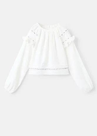 Blouse en coton brodé