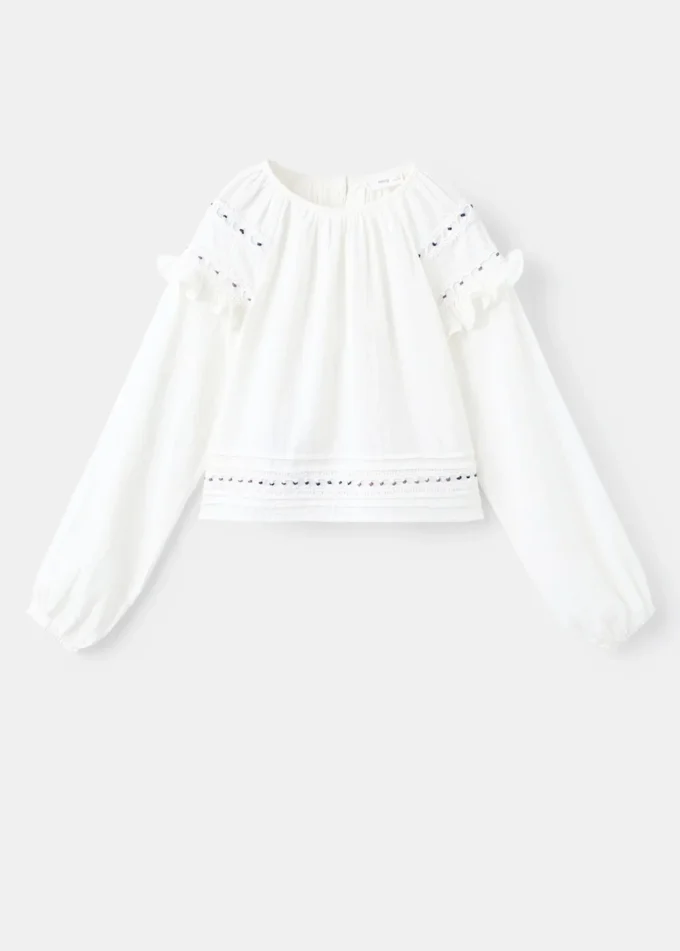 Blouse en coton brodé