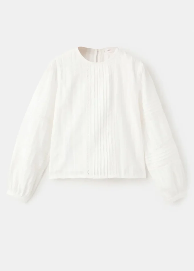 Blouse en coton brodé