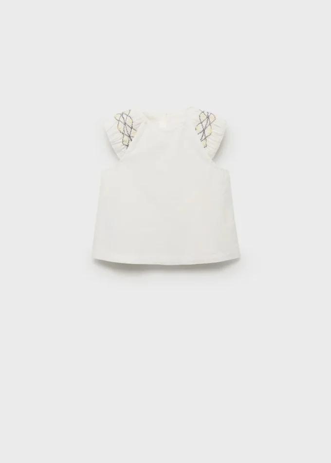 Blouse en coton brodé