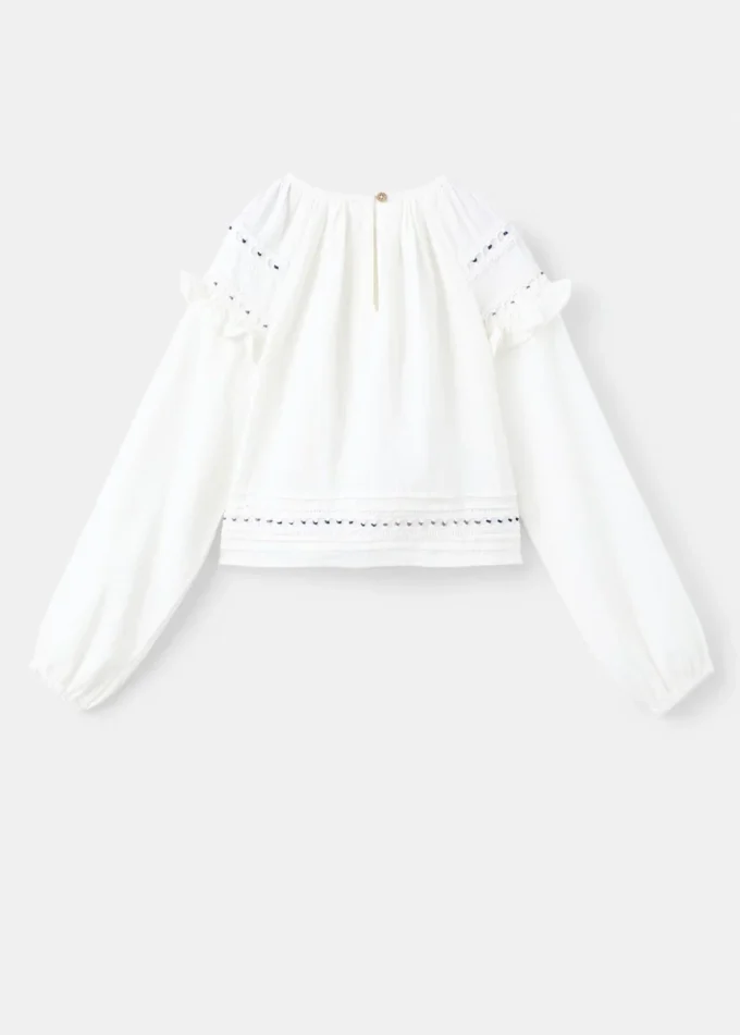 Blouse en coton brodé