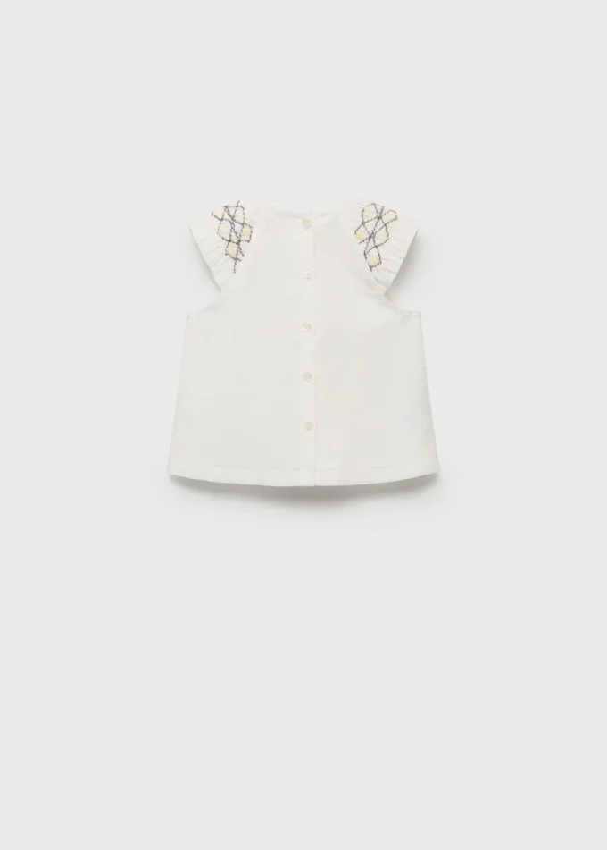 Blouse en coton brodé