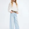 Blouse en coton et dentelle