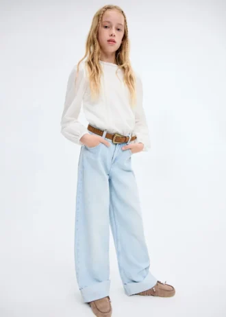Blouse en coton et dentelle