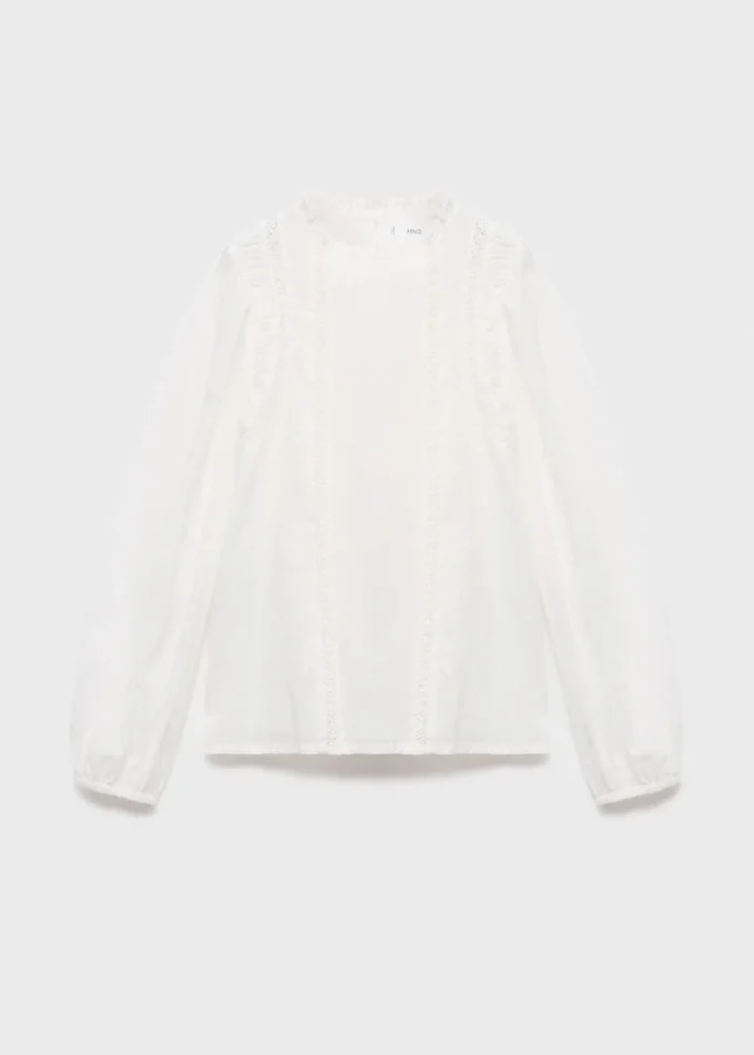 Blouse en coton et dentelle