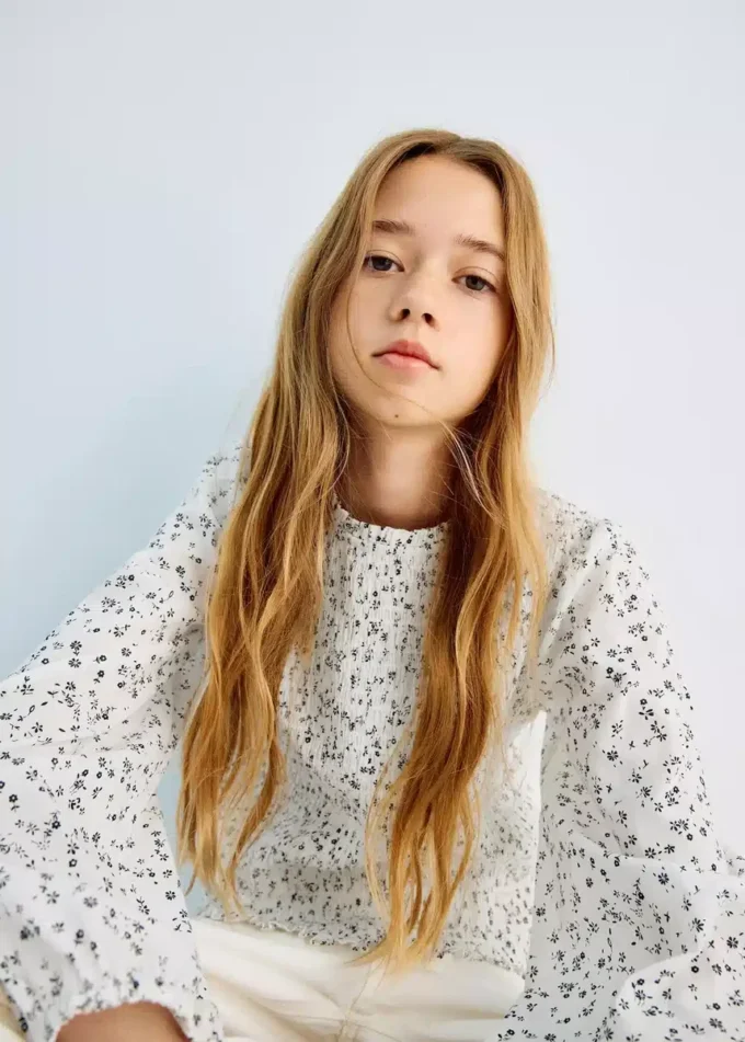 Blouse en coton à fleurs