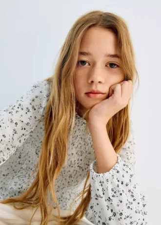 Blouse en coton à fleurs