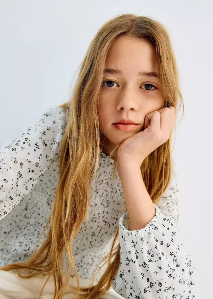Blouse en coton à fleurs