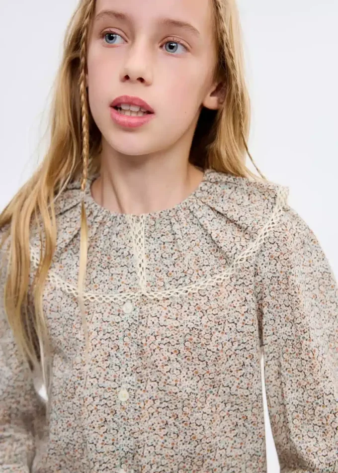 Blouse en coton à fleurs Blouse en coton à fleurs