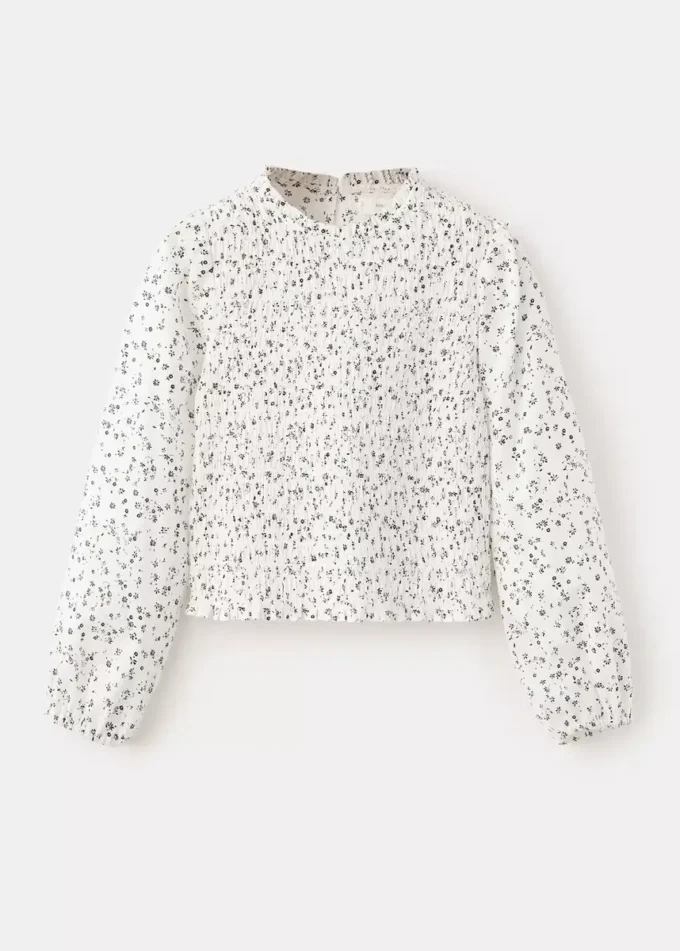 Blouse en coton à fleurs