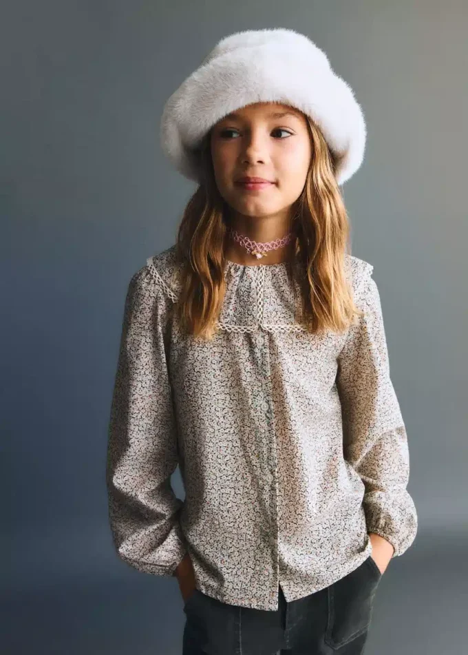 Blouse en coton à fleurs Blouse en coton à fleurs