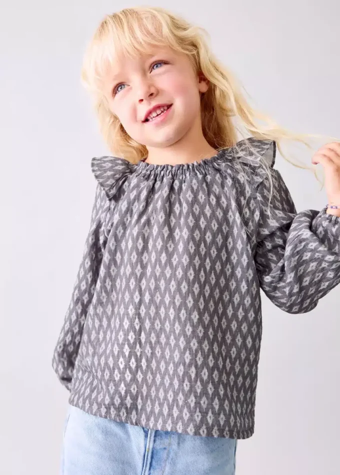 Blouse en coton à imprimé ethnique