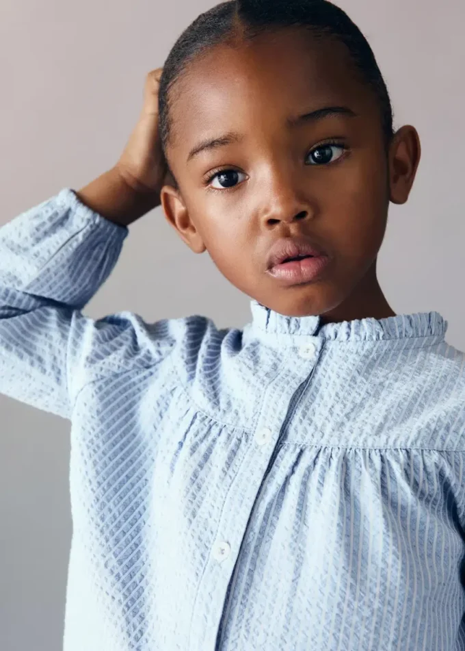 Blouse en coton rayé