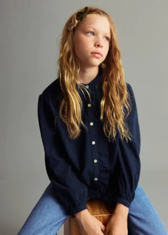 Blouse en coton à volants