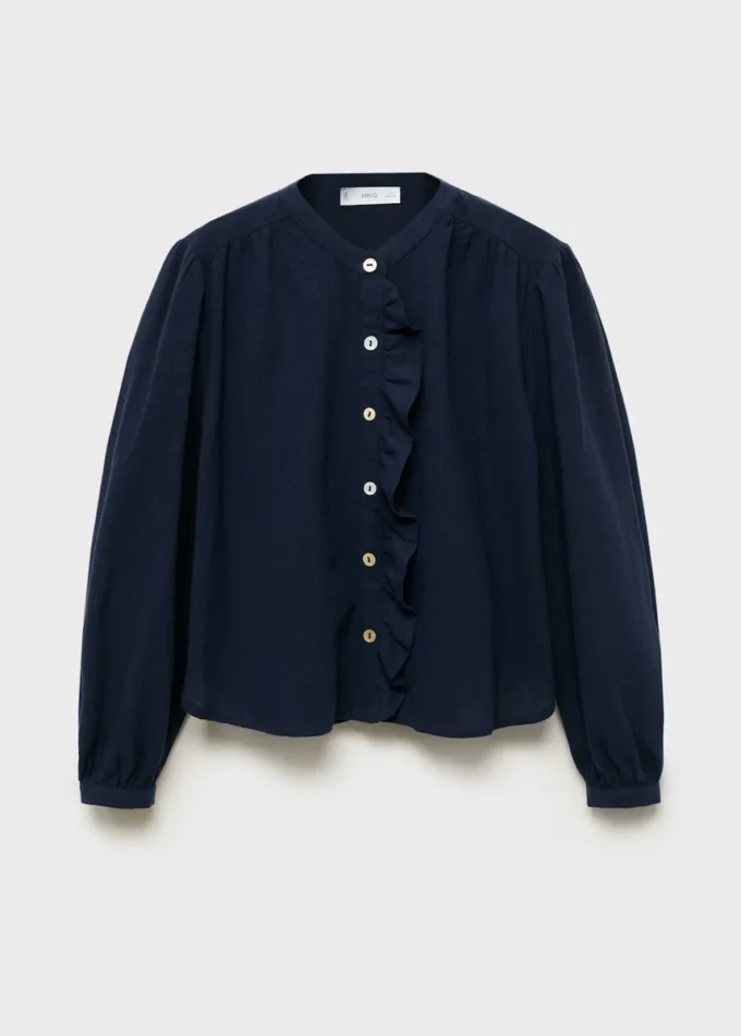 Blouse en coton à volants