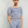 Blouse en lin imprimée