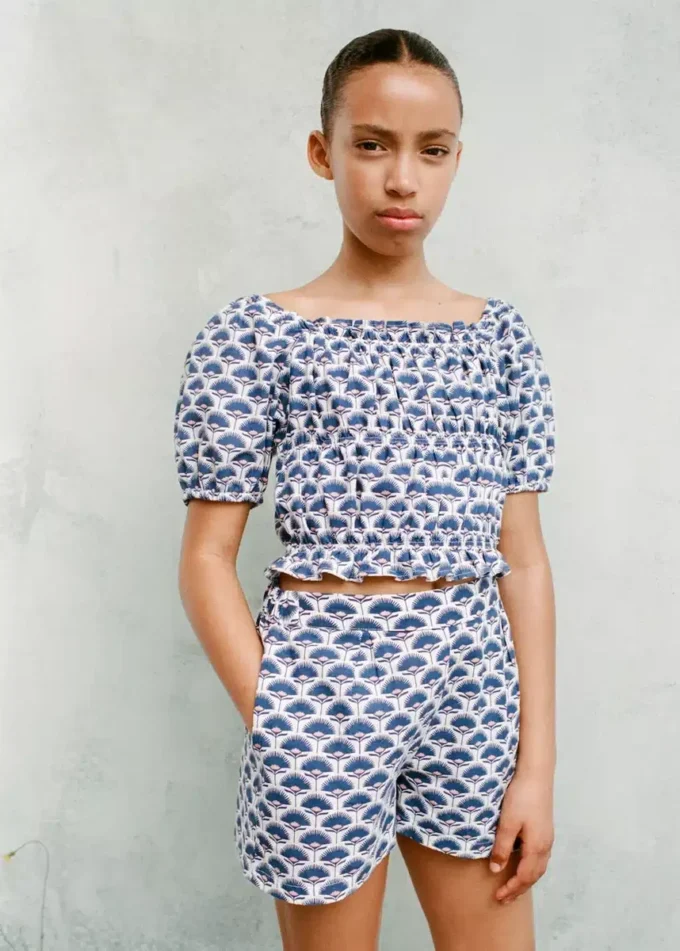Blouse en lin imprimée