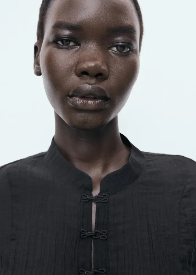 Blouse en lyocell avec boutons à bascule