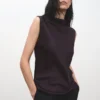 Blouse en satin avec encolure drapée