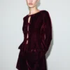 Blouse en velours avec nœuds